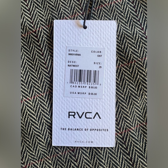 NWT RVCA Natwest High Rise Skirt Woven Herringbone Mini A-Line Size 29 MSRP $65 - Picture 4 of 11